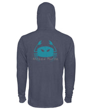 Load image into Gallery viewer, Wicked Marine Unisex Poly Blend Hoodie - Aqua