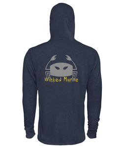 Wicked Marine Unisex Poly Blend Hoodie - Grey