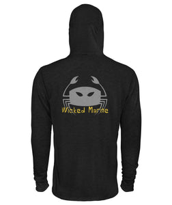 Wicked Marine Unisex Poly Blend Hoodie - Grey