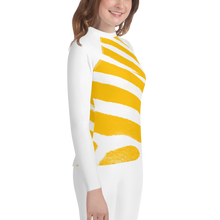 Load image into Gallery viewer, Wicked Marine Youth Sun &amp; Water Rash Guard - Orange Zebra