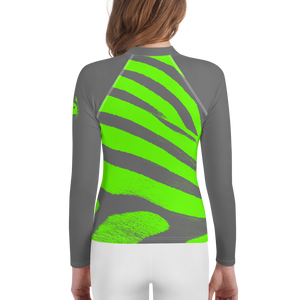 Wicked Marine Youth Sun & Water Rash Guard - Green Zebra