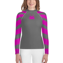 Load image into Gallery viewer, Wicked Marine Youth Sun &amp; Water Rash Guard - Pink Zebra