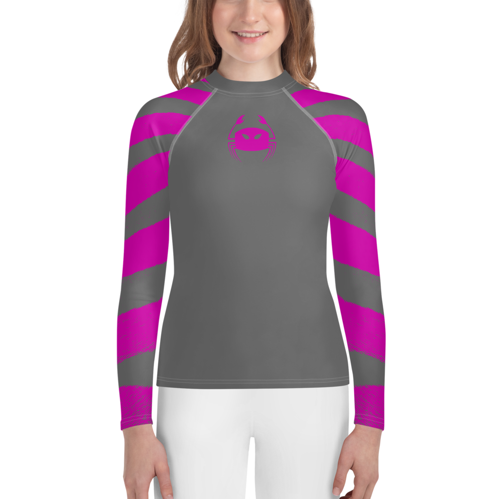 Wicked Marine Youth Sun & Water Rash Guard - Pink Zebra