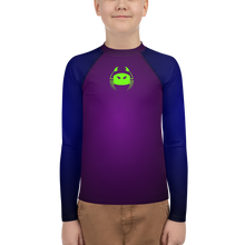 Load image into Gallery viewer, Wicked Marine Youth Sun &amp; Water Rash Guard - Deep Purple/Blue