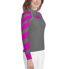 Load image into Gallery viewer, Wicked Marine Youth Sun &amp; Water Rash Guard - Pink Zebra