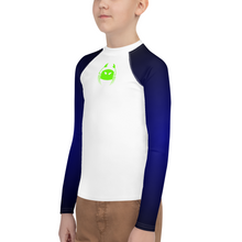 Load image into Gallery viewer, Wicked Marine Youth Sun &amp; Water Rash Guard - White/Deep Blue