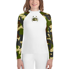 Load image into Gallery viewer, Wicked Marine Youth Sun &amp; Water Rash Guard - Traditional Camo White