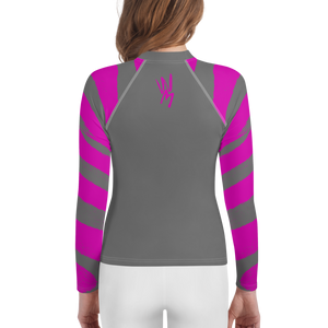 Wicked Marine Youth Sun & Water Rash Guard - Pink Zebra