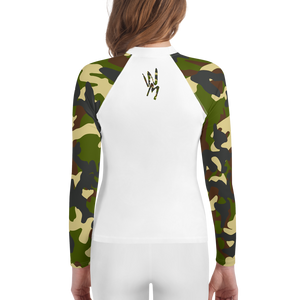 Wicked Marine Youth Sun & Water Rash Guard - Traditional Camo White