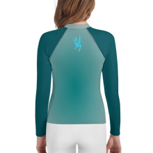 Load image into Gallery viewer, Wicked Marine Youth Sun &amp; Water Rash Guard - Turquoise