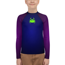 Load image into Gallery viewer, Wicked Marine Youth Sun &amp; Water Rash Guard - Deep Blue/Purple