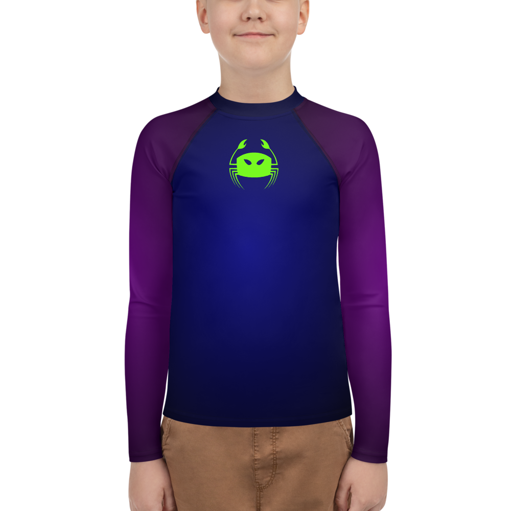 Wicked Marine Youth Sun & Water Rash Guard - Deep Blue/Purple